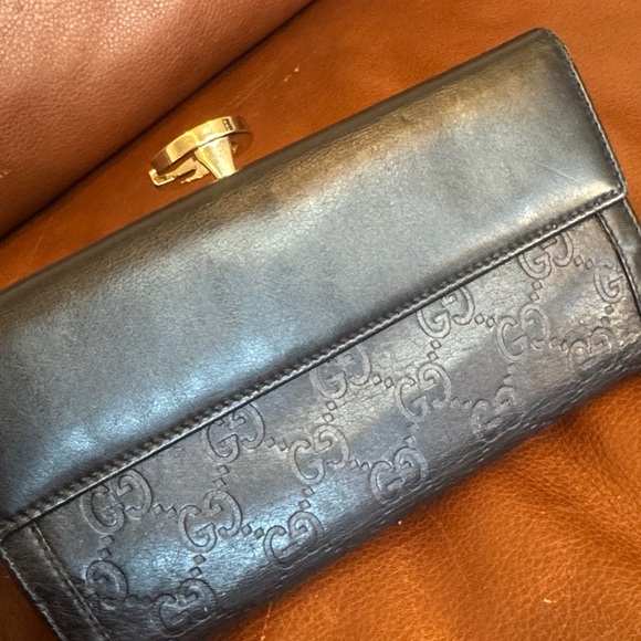 Gucci Black Guccissima Leather G Long Wallet - Picture 6 of 8